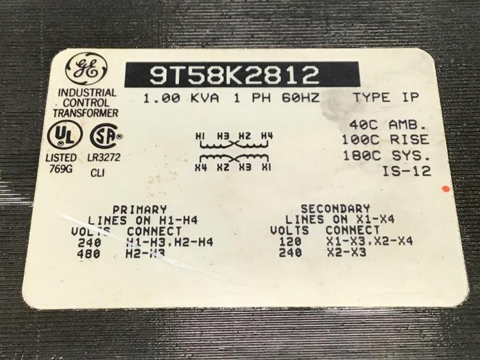 Used GENERAL ELECTRIC 1 kVA Transformer 9T58K2812 USED