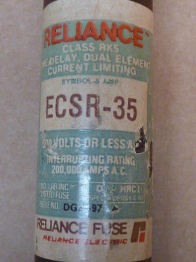 Used RELIANCE ELECTRIC 35 Amp Fuse ECSR-35RA #36137