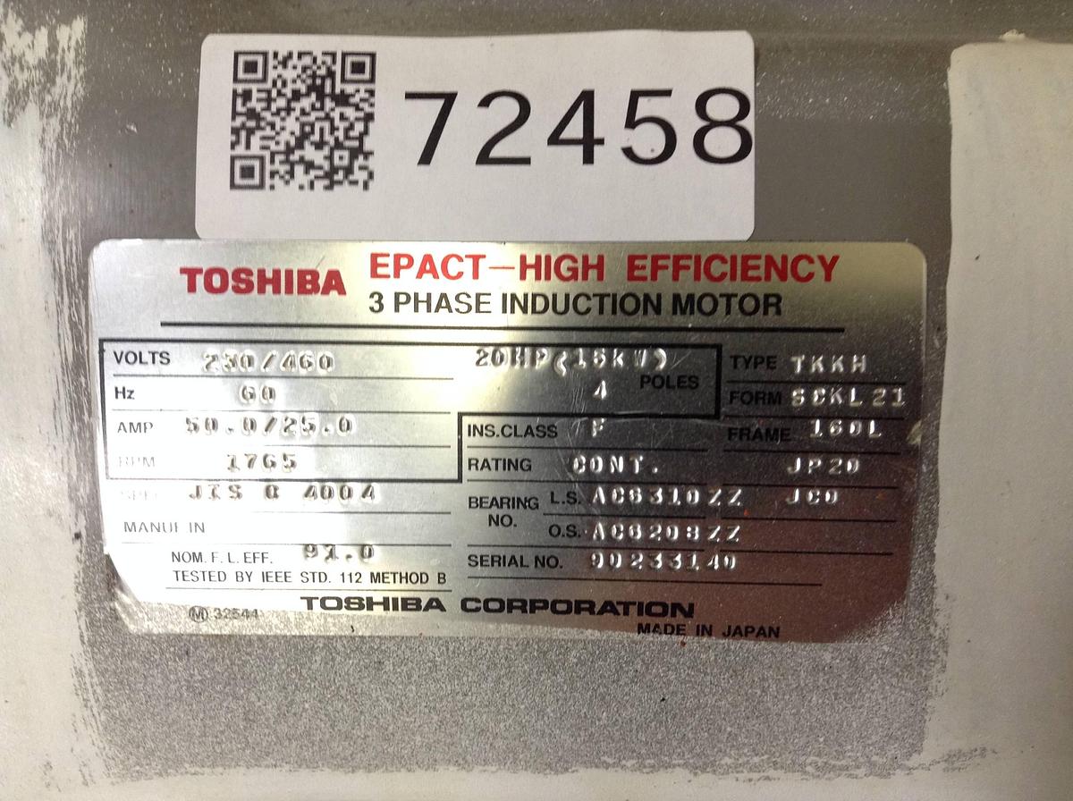 Used TOSHIBA 3 Phase Induction Motor TKKH SCKL21 Used