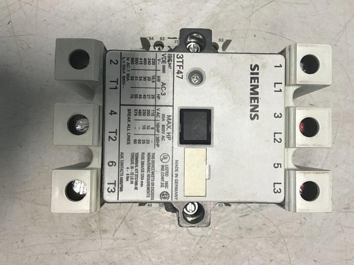 Used SIEMENS Contactor 3TF4722-OAK6 #143508