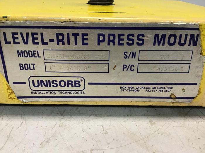 Used UNISORB Leveling Mount Pad IM-81-100(8)-TS #122902