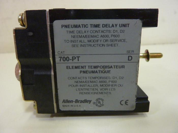 Used ALLEN BRADLEY Time Delay Unit 700-PT SER D #61435