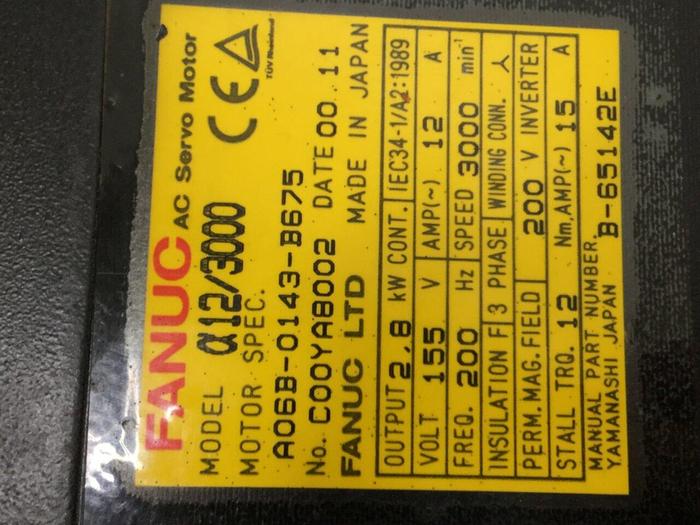 Used FANUC Servo Motor A06B-0143-3675 #114041