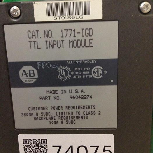 Used ALLEN BRADLEY LOT OF 6 Input Module 1771-IGD #74075