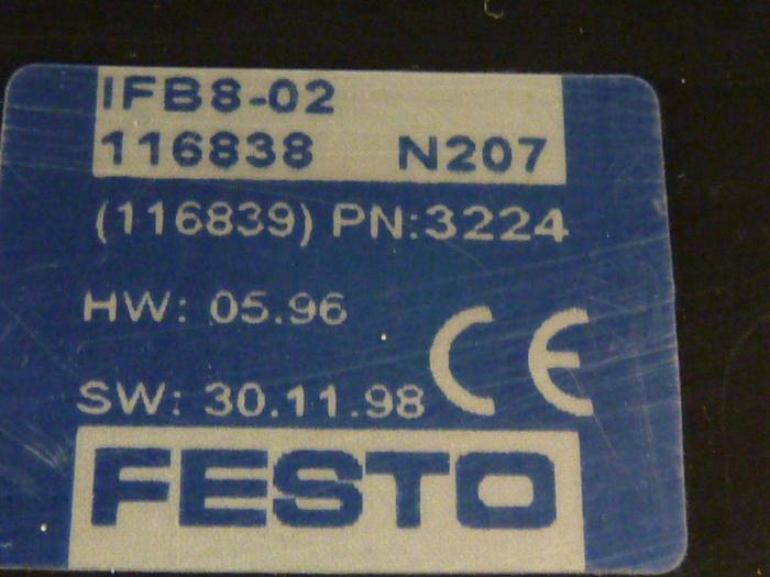 Used FESTO Control Block / Valve Terminal IFB8-02 #52767