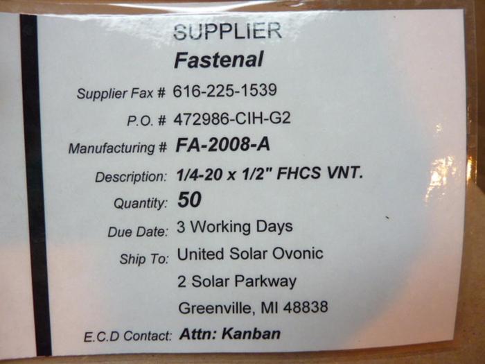 FASTENAL Flat Head Screw FA-20008-A #41291