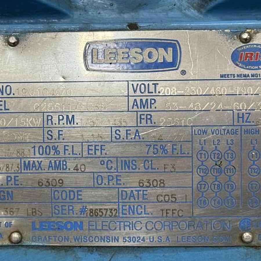 Used LEESON ELECTRIC CO C256T17FC3B