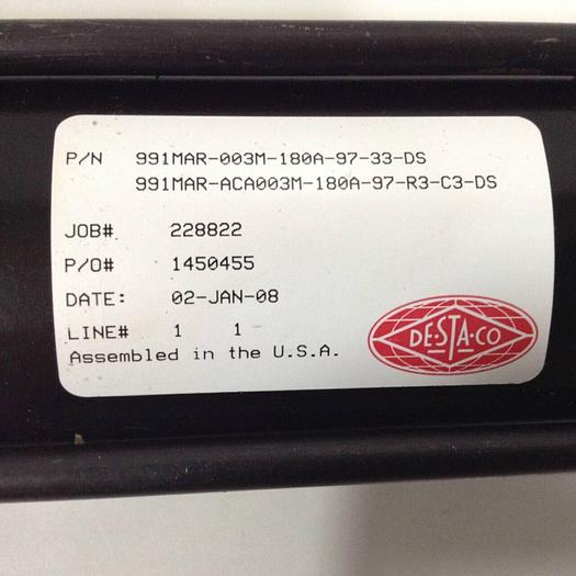 Used DESTACO Pneumatic Hold Clamp 991MAR-003M-180A-97-33-DS #90095