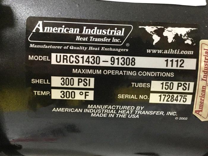 Used AMERICAN INDUSTRIAL Heat Exchanger URCS-1430-91308 Used