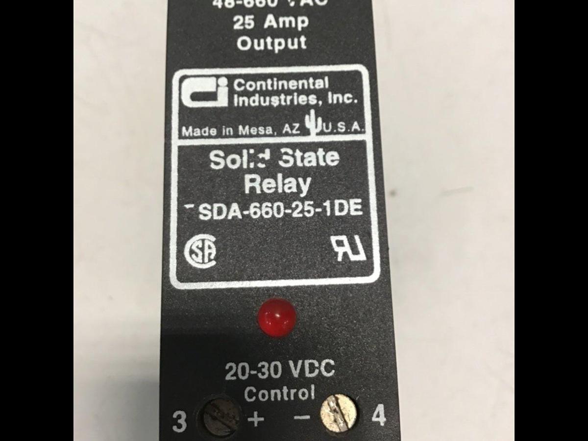 Used CONTINENTAL INDUSTRIES Solid State Relay RSDA-660-25-1DE Used