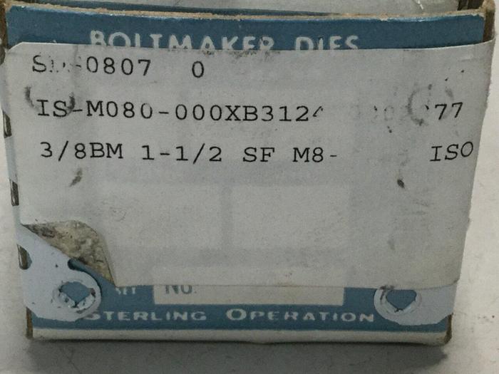 STERLING DIE Boltmaker Die 2 Piece Set IS-M080-000XB3124-0002877 #110170