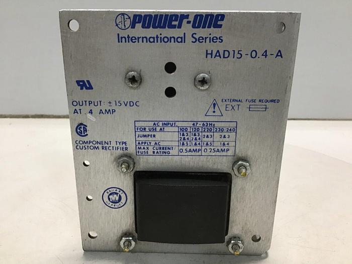 Used POWER ONE Power Supply HAD15-0.4-A #112399