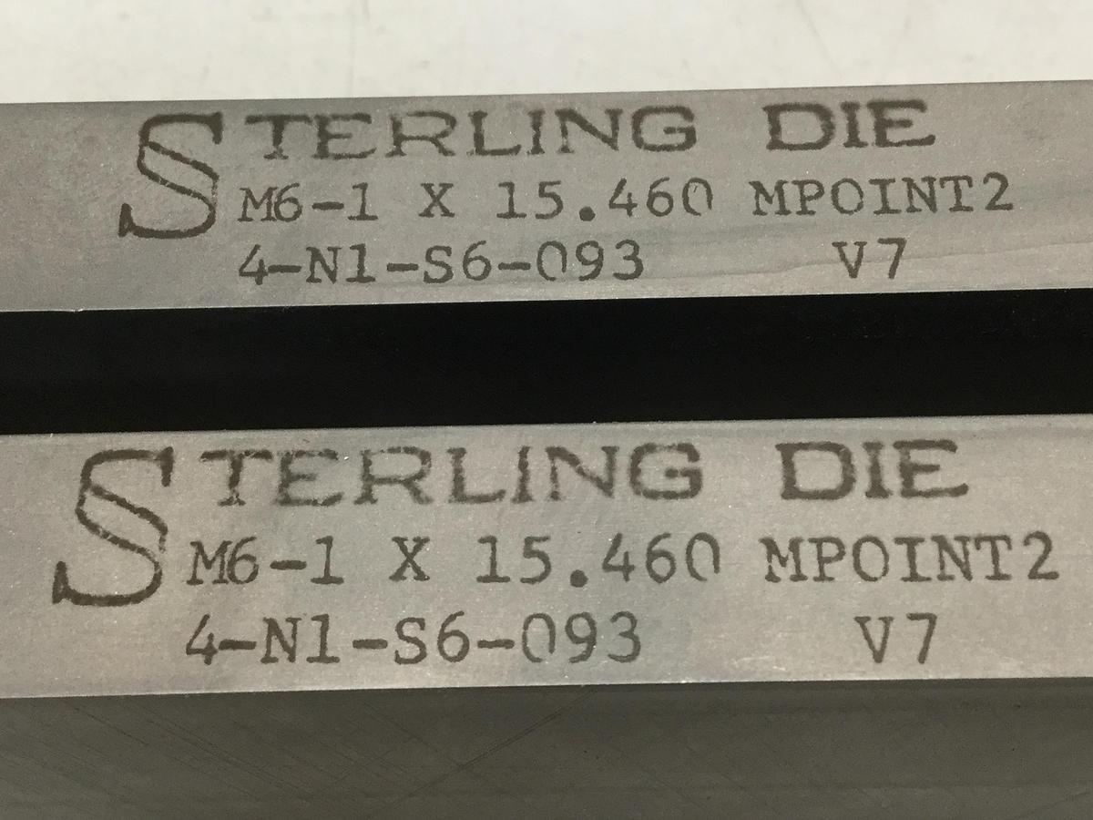 STERLING DIE BoltMaker Flat Die 2 Piece Set 4-N1-S6-903 Used