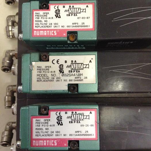 Used NUMATICS Control Block w/ Valves 082SA415M #80006