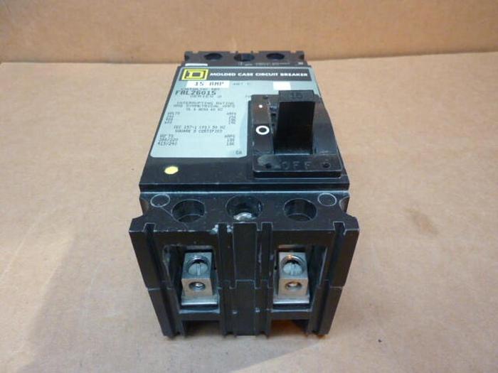 Used SQUARE D 15 Amp Circuit Breaker FAL26015 #32012