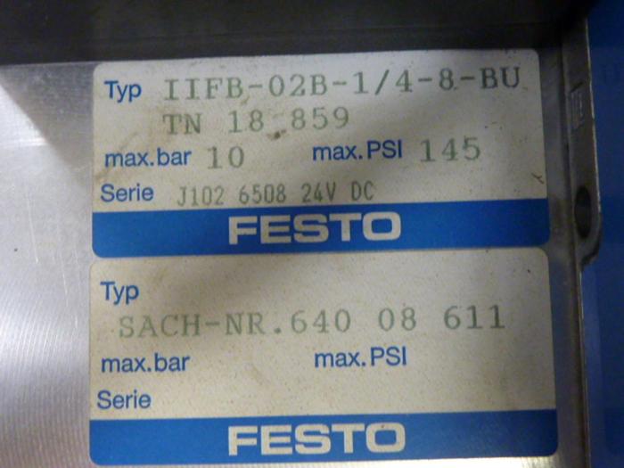 Used FESTO Control Block / Valve Terminal IFB8-02 #52854