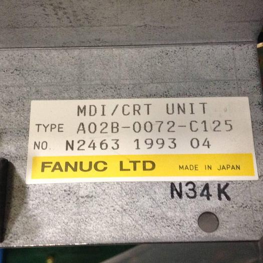 Used FANUC MDI/CRT Unit A02B-0072-C125 Used