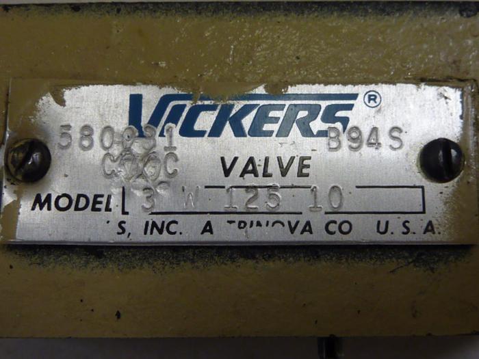 Used VICKERS Relief Valve CVGC 3 W 125 10 #60973