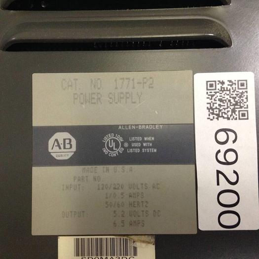 Used ALLEN BRADLEY Power Supply 1771-P2 #69200