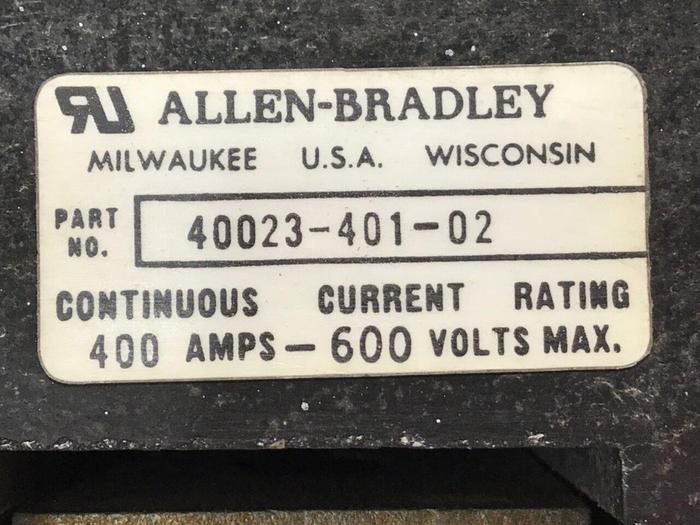 Used ALLEN BRADLEY 400 Amp Fuse Holder 40023-401-02 USED