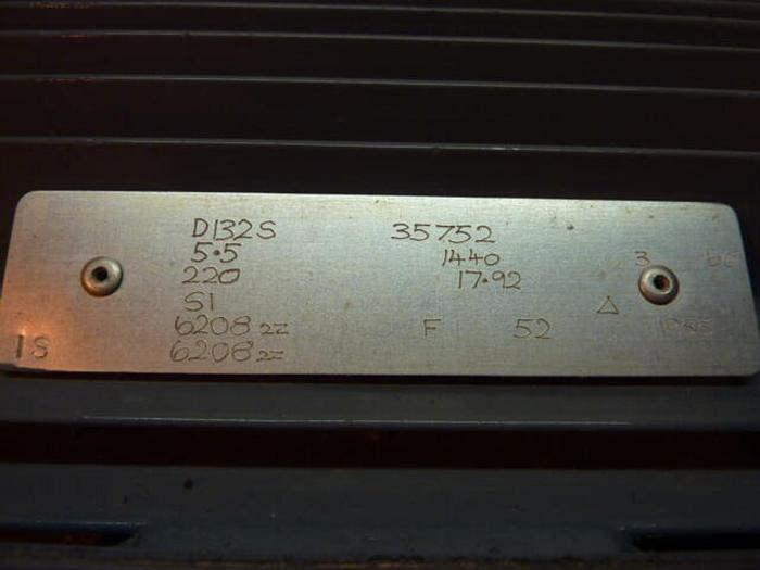 Used ELECTRODRIVES 5.5 HP Motor D132S #26781