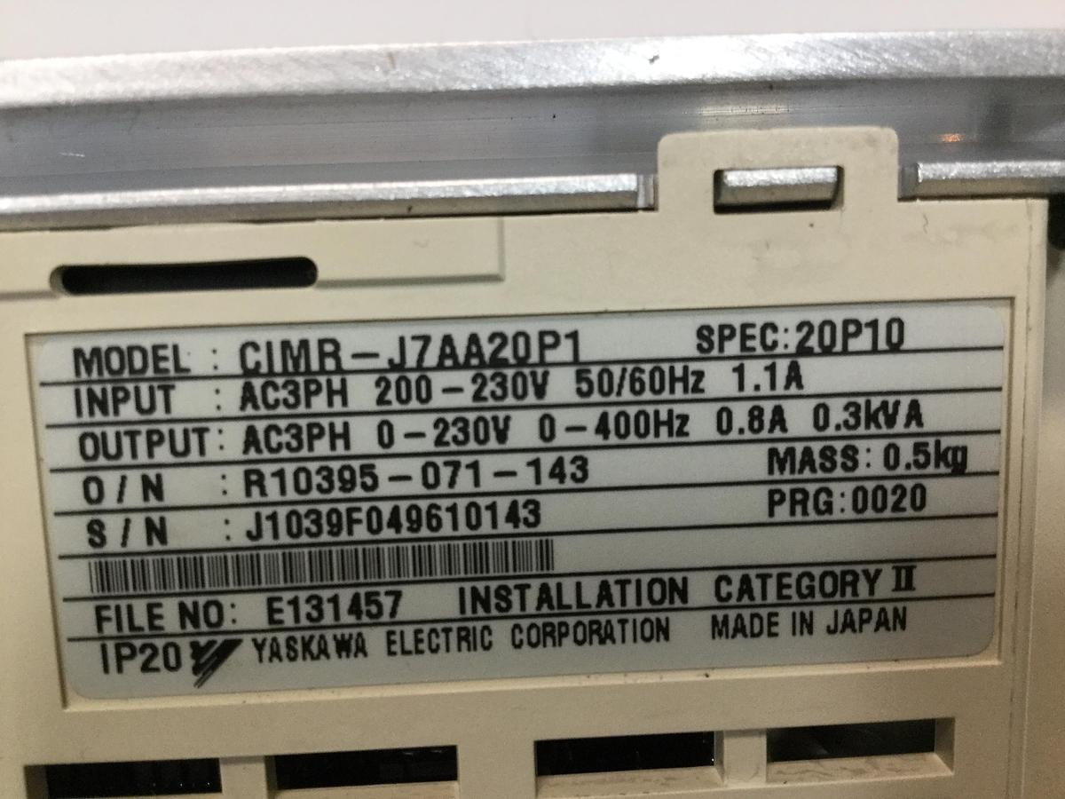 Used YASKAWA VS Mini J7 Inverter CIMR-J7AA20P1 USED