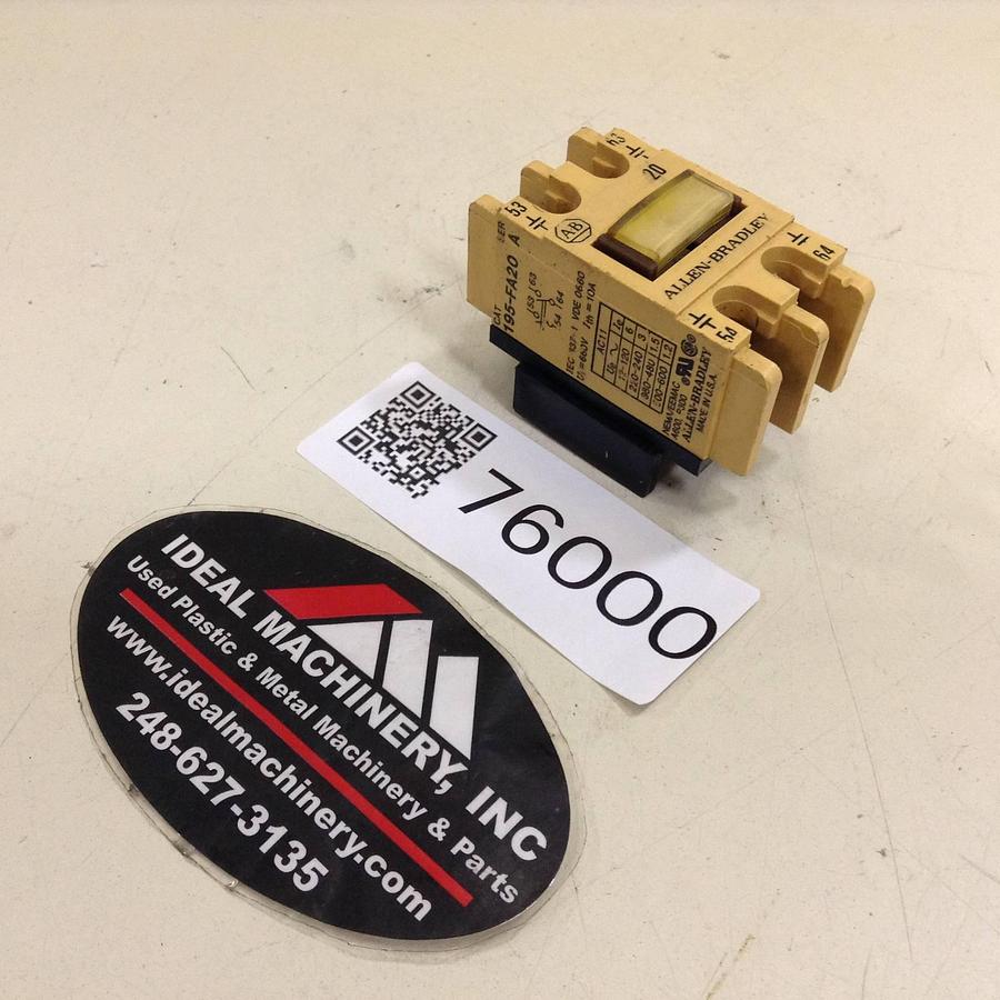 Used ALLEN BRADLEY Contactor 195-FA20 SER A Used