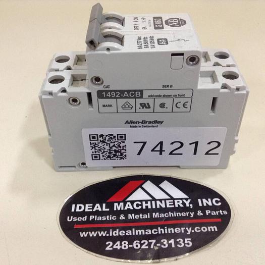 Used ALLEN BRADLEY 6 Amp Circuit Breaker 1492-CB1/G060 SER C #74212