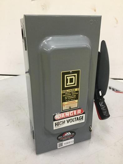 Used SQUARE D Safety Disconnect Switch H362 F1 #106912