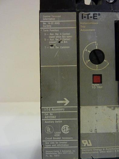 Used SIEMENS 2 Amp Circuit Breaker ED63A002 #42327