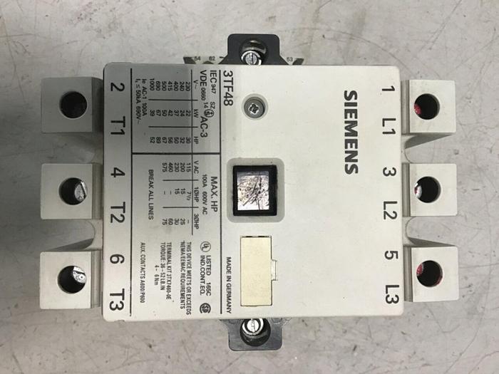 Used SIEMENS Contactor 3TF4822-0AK6 #143684