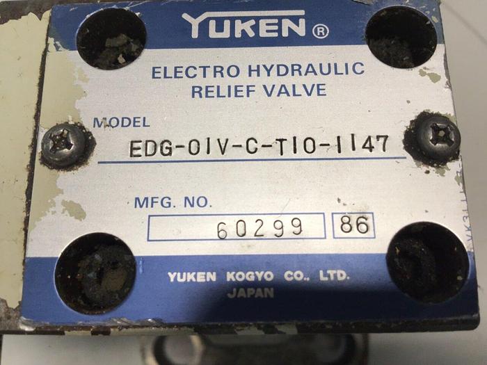 Used YUKEN Electro Hydraulic Relief Valve EDG-01V-C-T10-1147 #138039