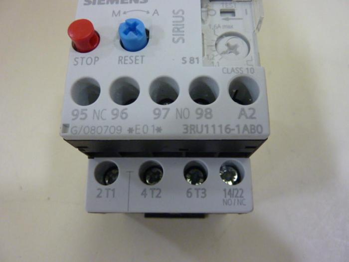 Used SIEMENS Overload Relay 3RU1 116-1AB0 #76120