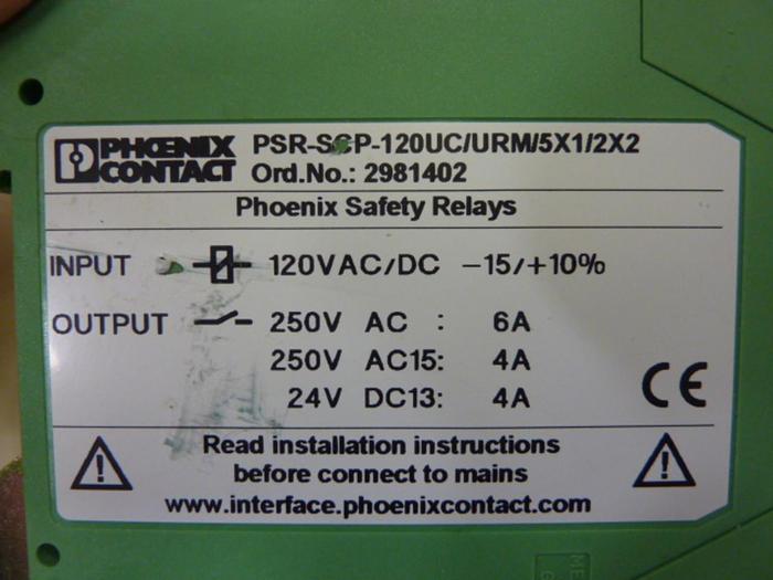 Used PHOENIX CONTACT Safety Relay PSR-SSP-12OUC/URM/5X1/2X2 #61827