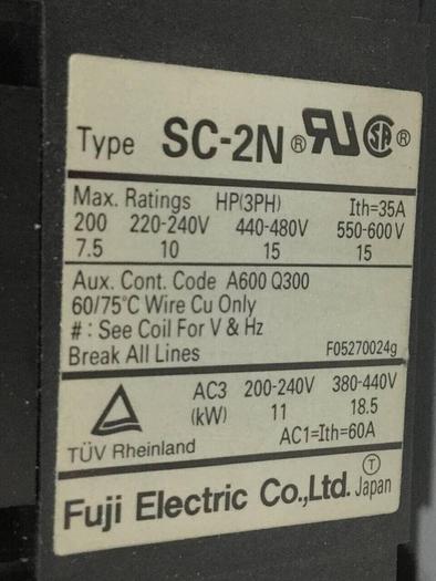 Used FUJI ELECTRIC Magnetic Contactor SC-2N SC35AA #97901