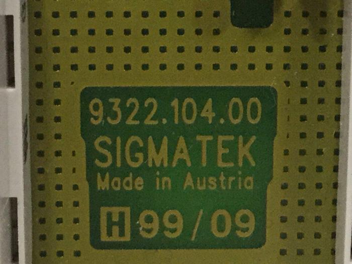 Used SIGMATEK Circuit Board 9322.104.00 #101886