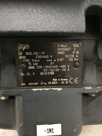 Used ATB MOTORS 20 HP Motor AF 160L/4E-11 Used