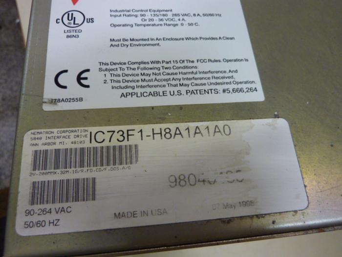 Used NEMATRON CORP Operator Interface IC73F1-H8A1A1A0 Used
