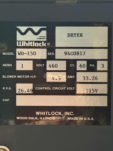 Used AEC WHITLOCK Dryer WD-150, USED