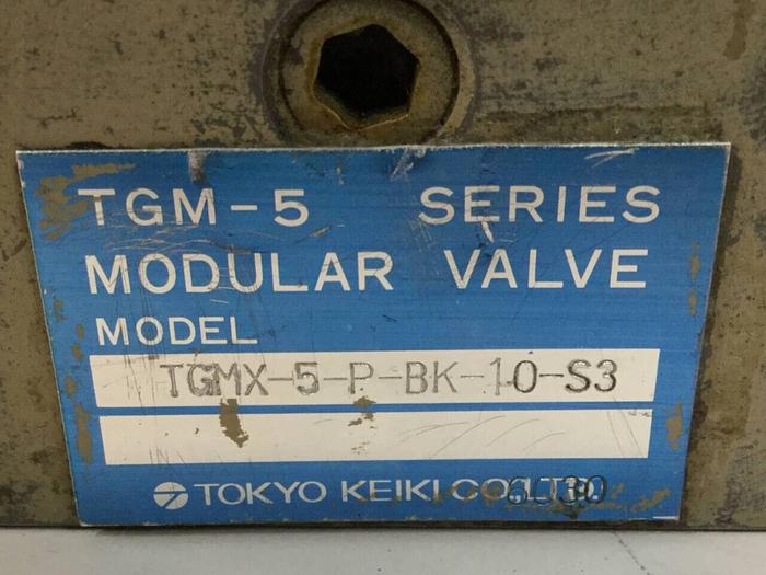 Used TOKYO KEIKI Modular Valve TGMX-5-P-BK-10-S3 #98344