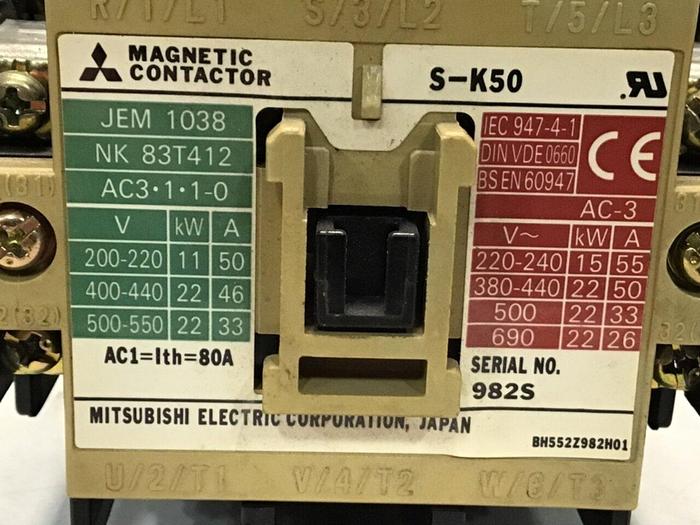 Used MITSUBISHI Magnetic Contactor S-K50 Used #123229
