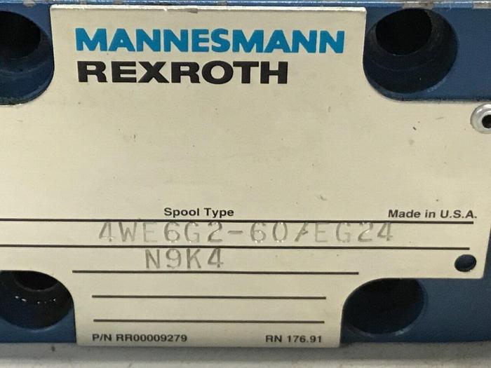Used MANNESMANN REXROTH Hydraulic Valve 4WE6G2-60/EG24N9K4 #130785