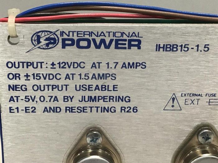 Used INTERNATIONAL POWER Power Supply IHBB15-1.5 #127551