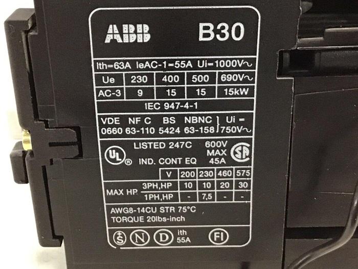 Used ABB Contactor B30 #125485
