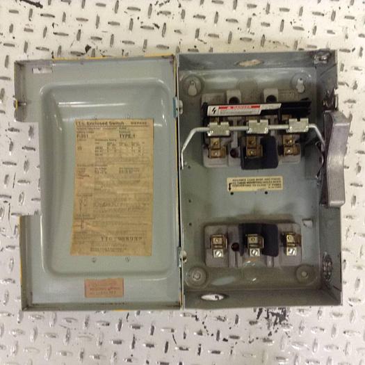 Used SIEMENS 30 Amp Disconnect Switch F351 #84521