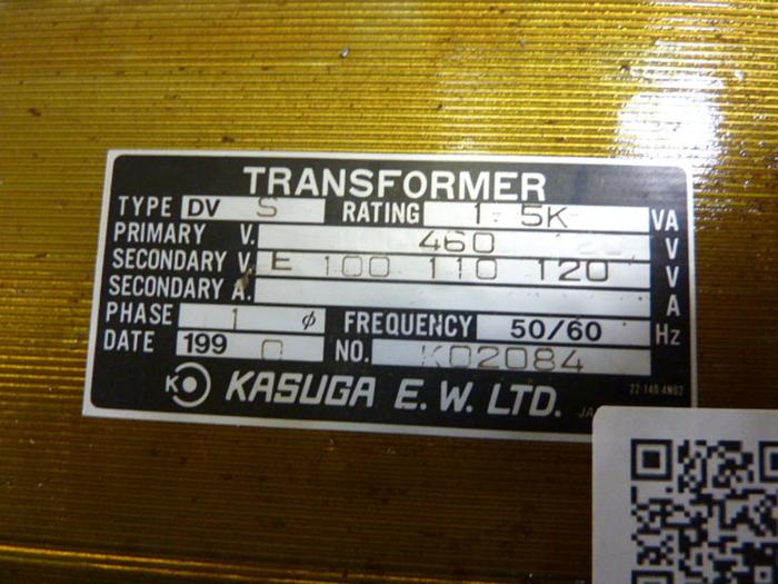 Used KASUGA 1.5 kVA Transformer DV S 1.5KVA #66152