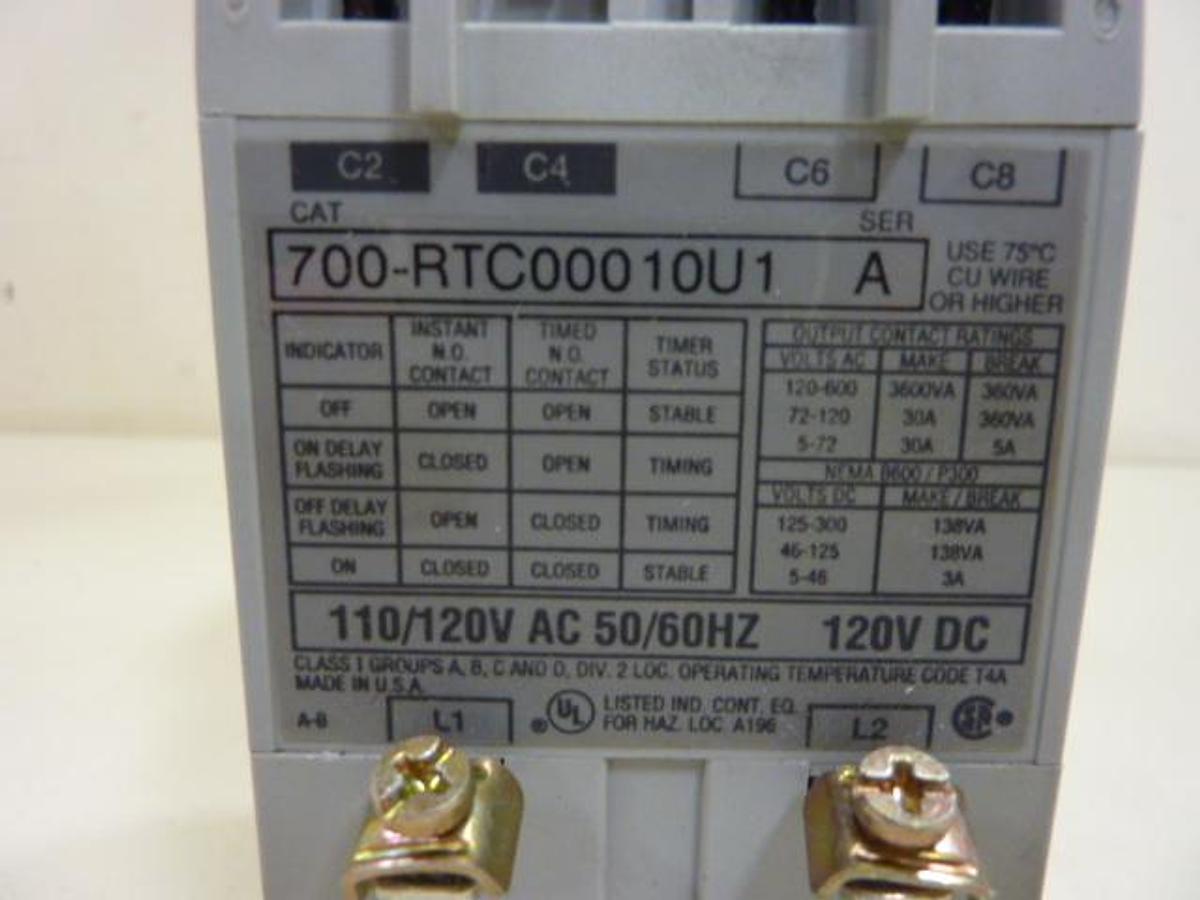 Used ALLEN BRADLEY Solid State Timer 700-RTC00010U1 SER A Used