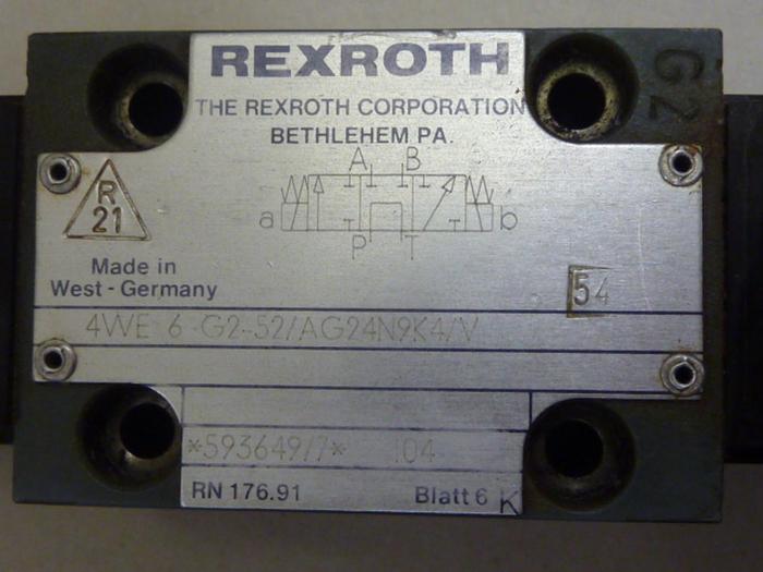 Used REXROTH Valve 4WE6G252AG24N9K4V #63904