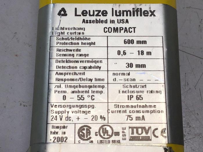 Used LEUZE Light Curtain Transmitter CT30-600BH3 #130192