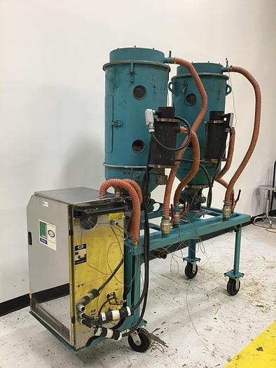 Used UNA-DYN Auto Mini Desiccant Dryer w/Hoppers UDC-55 HOP Used #142101